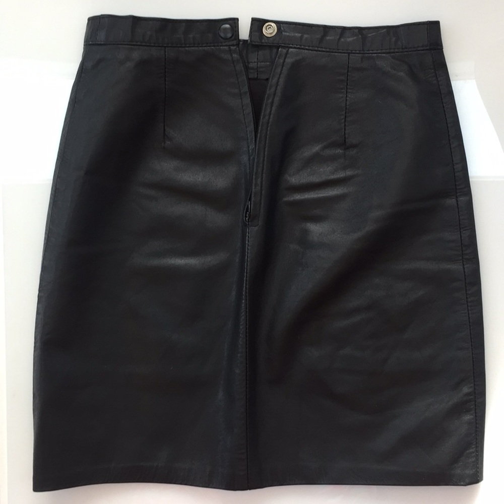 Excellent Condition Vintage Black Leather Skirt